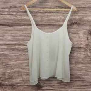 Paper Crane Women's Size Large Blouse White Sleeveless